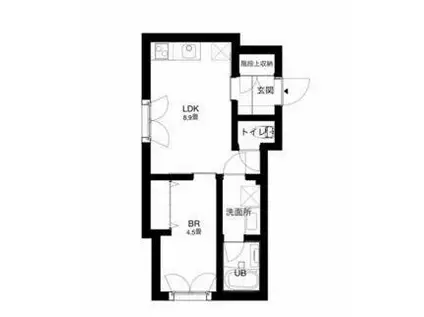 エス化パレード(1LDK/2階)の間取り写真