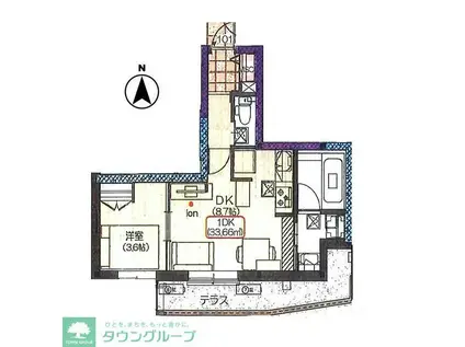 キリッシュパーク(1DK/1階)の間取り写真