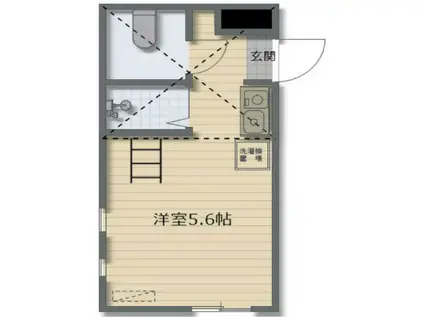 ベルリネッタ川崎(ワンルーム/1階)の間取り写真