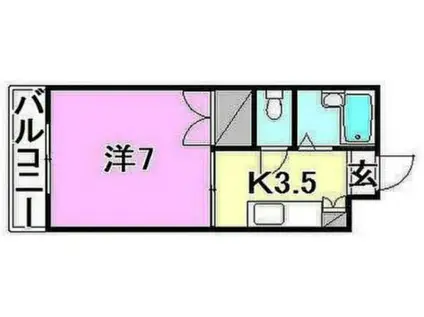 サントピア山越(1K/4階)の間取り写真