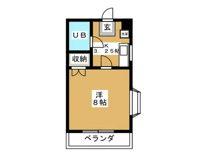 けやきハイツ(1K/3階)の間取り写真