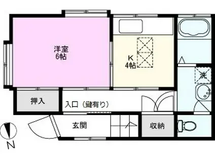 コーポ金子(1K/1階)の間取り写真