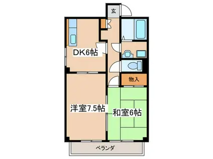 レジデンス相生(2DK/2階)の間取り写真