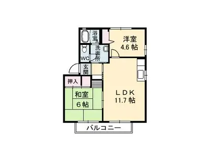 リバーライフ三井B棟(2LDK/2階)の間取り写真