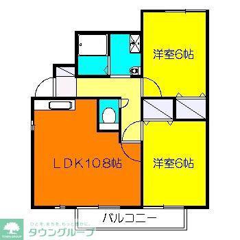 ユイット・アンII(2LDK/1階)の間取り写真