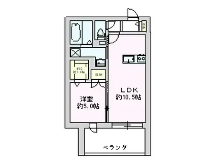 シャレーリブラン(1LDK/3階)の間取り写真