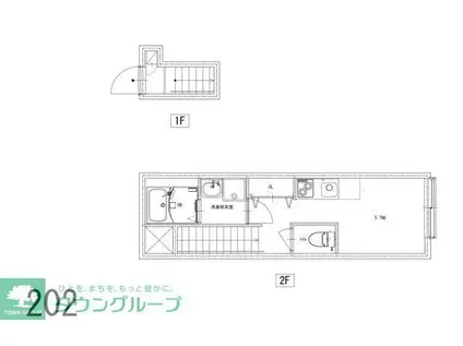 ソルナクレイシア桜新町II(ワンルーム/1階)の間取り写真
