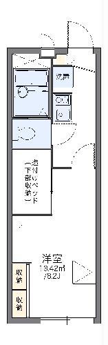 レオパレスアールユー(1K/1階)の間取り写真