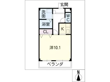 オルテンシア(ワンルーム/3階)の間取り写真