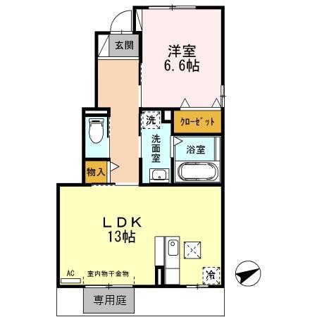 パストラル(1LDK/1階)の間取り写真