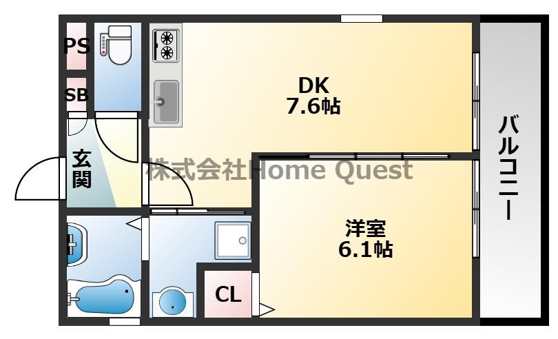 フウキパレス東山本(1DK/1階)の間取り写真