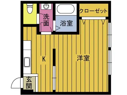 アミューズ別府(1K/2階)の間取り写真