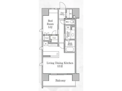 パークフラッツ浅草橋(1LDK/9階)の間取り写真