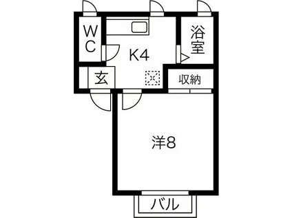 EVERGREEN HEIGHTS(1K/1階)の間取り写真