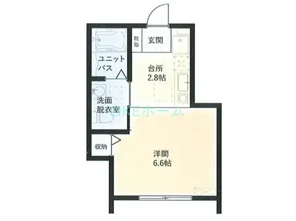 コアプラス船橋行田(ワンルーム/2階)の間取り写真