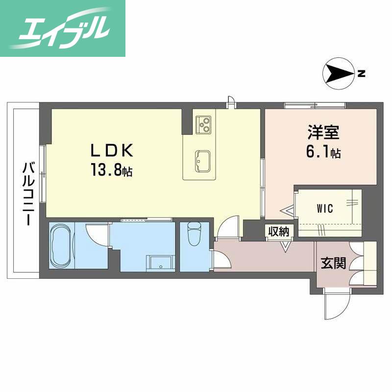 ＪＲ山陽本線 岡山駅 徒歩10分 2階建 新築(1LDK/2階)の間取り写真