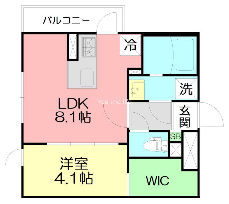 FLEURS DE CERISIER(1LDK/3階)の間取り写真