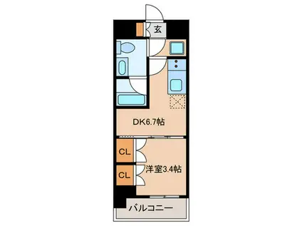 J.GRAN COURT 品川西大井ウエスト(1DK/4階)の間取り写真