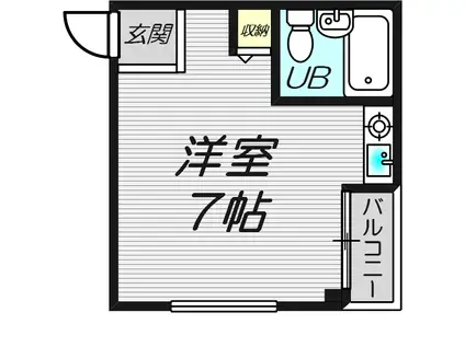 暁マンション(ワンルーム/2階)の間取り写真