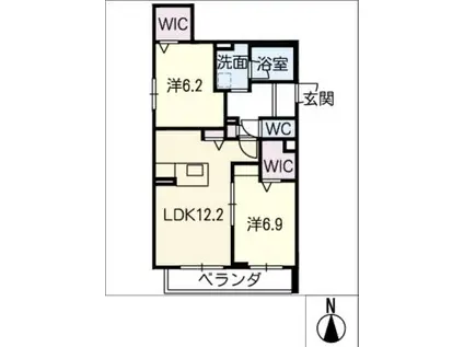 シャーメゾン セグラ(2LDK/3階)の間取り写真
