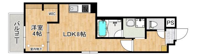 MOVE江波東(1LDK/3階)の間取り写真