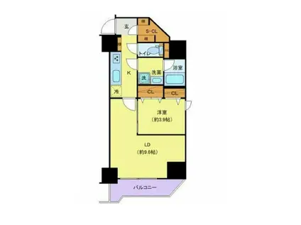 プレール・ドゥーク両国IV(1LDK/3階)の間取り写真