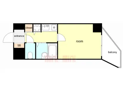 リーガル塚本第VII(1K/4階)の間取り写真