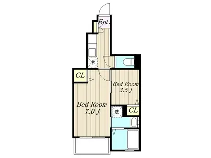 エクシード I(1LDK/1階)の間取り写真