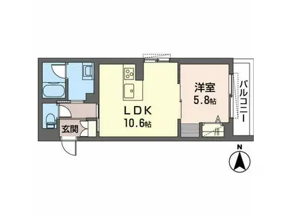 SHAMAISON PLUM BLOSSOM(1LDK/2階)の間取り写真