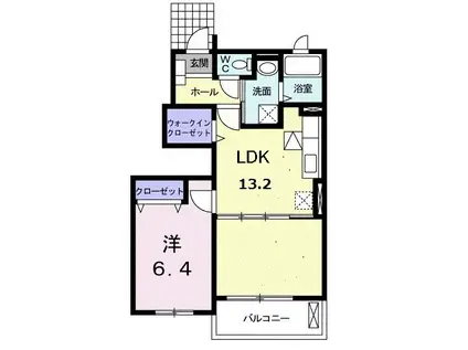 GOOD MOON A(1LDK/1階)の間取り写真