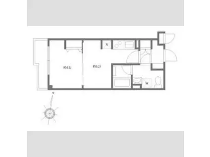 アルティザ上野毛(1DK/1階)の間取り写真