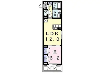 レジデンス グレース(1LDK/2階)の間取り写真