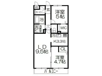 JEAN MARIE(2LDK/1階)の間取り写真