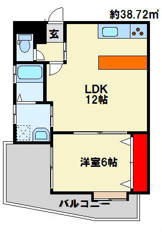 パワーズ117(1LDK/5階)の間取り写真