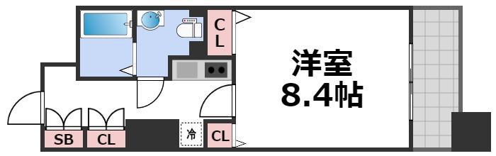 メゾンドヴィレ大阪城公園前(1K/11階)の間取り写真
