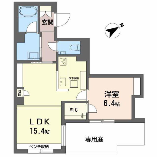 ALLUME(1LDK/1階)の間取り写真