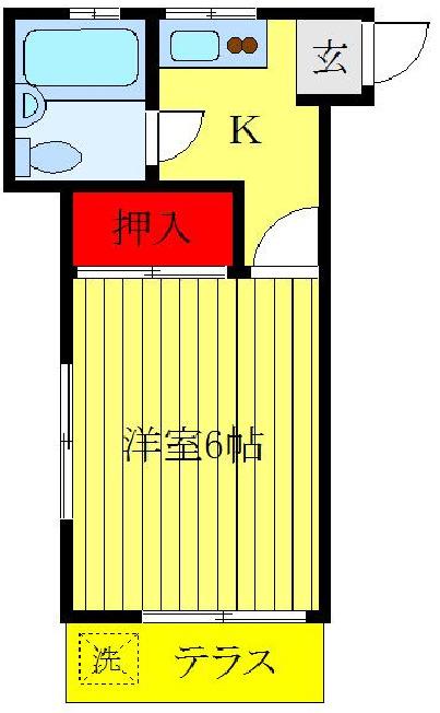 グリーンコーポ(1K/1階)の間取り写真