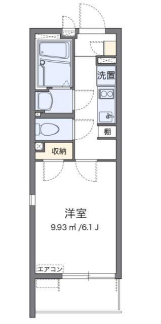 クレイノミルキーウェイ(1K/1階)の間取り写真