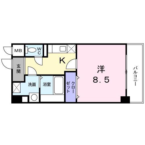 大東ビル(1K/3階)の間取り写真
