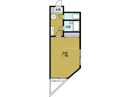 パラドール弁天(1K/4階)の間取り写真