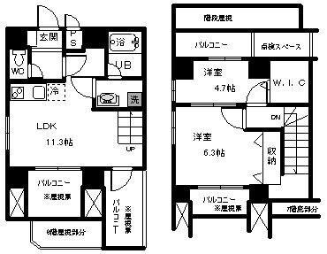 グランベルデ橋本(2LDK/1階)の間取り写真