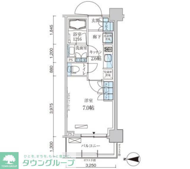 パークアクシス菊川ステーションゲート(1K/10階)の間取り写真