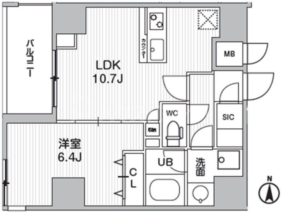 WEAVE BASE -UENO ノース(1LDK/10階)の間取り写真
