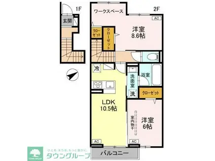 WISTERIA III(2LDK/2階)の間取り写真