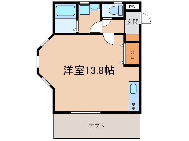 クリスタル小牧(ワンルーム/1階)の間取り写真
