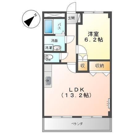 アプリコット・ハウス(1LDK/2階)の間取り写真