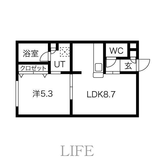 ラ・エスタシオン(1LDK/2階)の間取り写真