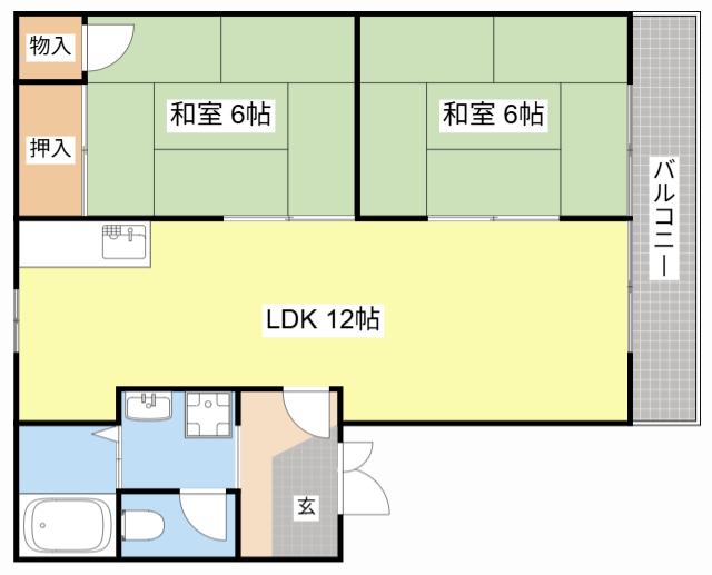 ガーデンプレイス白鳥壱番館(2LDK/1階)の間取り写真
