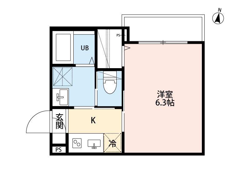 ROBOT HOME 北浦和(1K/1階)の間取り写真