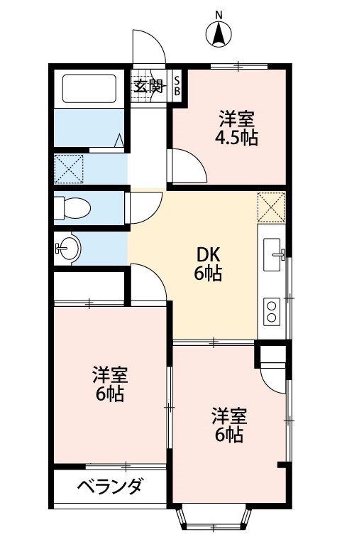 高田コーポII(3DK/1階)の間取り写真